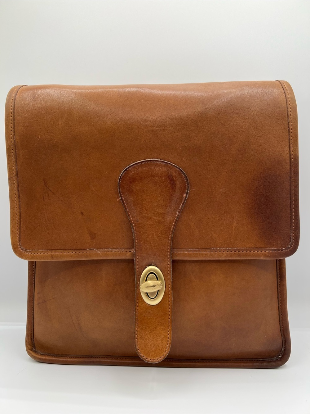 RARE Coach 9640 Slim Pouch Tabac Brown Turnlock NYC vintage PL READ DESCRIPTION